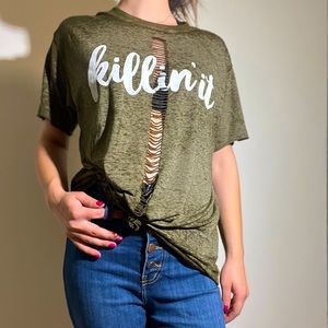 Distressed “Killin It” Tee